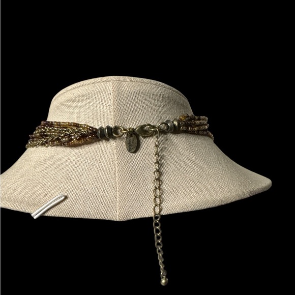 Lia Sophia Multi strand Tigers Eye Beaded Necklace with pendant. (F-B) - Picture 2 of 5